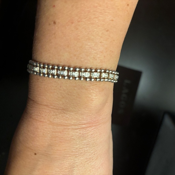 LAGOS CAVIAR SPARK DIAMOND LINK BRACELET 7mm - Picture 1 of 7